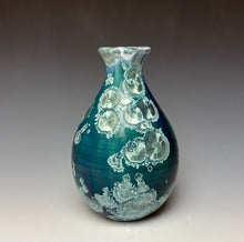 Load image into Gallery viewer, Aqua Crystalline Glazed Vase