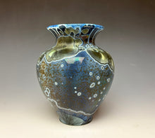 Load image into Gallery viewer, Cobalt Galaxy Crystalline Glazed Vase 8