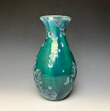 Load image into Gallery viewer, Aqua Crystalline Glazed Vase