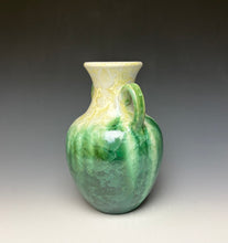 Load image into Gallery viewer, Ivoy and Emerald Crystalline Glazed Amphora