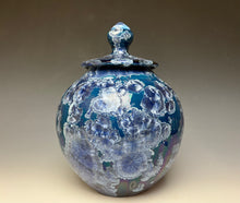 Load image into Gallery viewer, Crystalline Glazed Jar in Atlantic Storm Blue #1