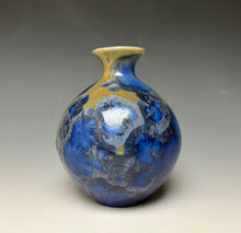 Load image into Gallery viewer, Tan and Blue Crystalline Glazed Teardrop Mini Vase 2