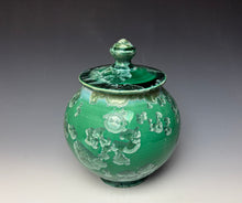 Load image into Gallery viewer, Emerald Green and Teal Crystalline Glazed Jar