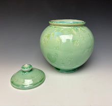 Load image into Gallery viewer, Mint Green Crystalline Glazed Jar
