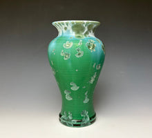 Load image into Gallery viewer, Emerald Green Crystalline Glazed Vase