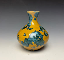 Load image into Gallery viewer, Blue and Orange Crystalline Mini Vase