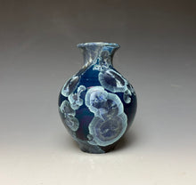 Load image into Gallery viewer, Crystalline Glazed Mini Vase in Atlantic Storm Blue 5