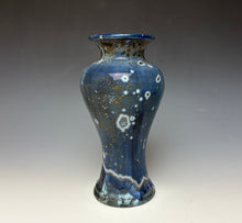 Load image into Gallery viewer, Cobalt Galaxy Crystalline Glazed Vase