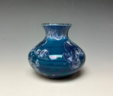 Load image into Gallery viewer, Crystalline Glazed Mini Vase in Atlantic Storm Blue 3