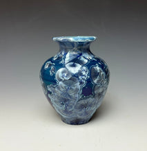 Load image into Gallery viewer, Crystalline Glazed Mini Vase in Atlantic Storm Blue 7