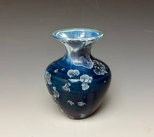 Load image into Gallery viewer, Crystalline Glazed Mini Vase in Atlantic Storm Blue