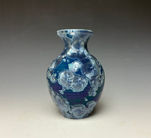 Load image into Gallery viewer, Crystalline Glazed Mini Vase in Atlantic Storm Blue 2