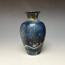 Load image into Gallery viewer, Cobalt Galaxy Crystalline Glazed Mini Vase