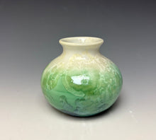 Load image into Gallery viewer, Crystalline Mini Vase in Ivory and Green