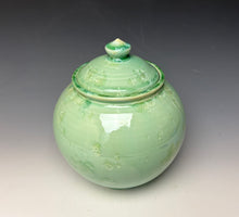 Load image into Gallery viewer, Mint Green Crystalline Glazed Jar