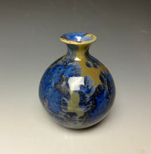 Load image into Gallery viewer, Tan and Blue Crystalline Glazed Teardrop Mini Vase 2