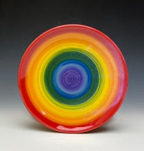 Load image into Gallery viewer, Rainbow Sandwich Plate- Red Rim