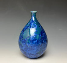 Load image into Gallery viewer, Royal Blue Crystalline Glazed Teardrop Vase