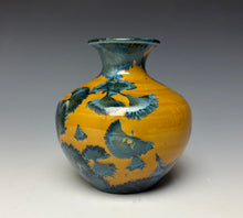 Load image into Gallery viewer, Blue and Orange Crystalline Mini Vase