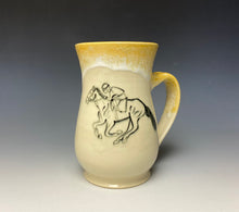 Load image into Gallery viewer, Galloping Horse & Rider Mug - Sunshine Yellow