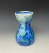 Load image into Gallery viewer, Teal Blue Crystalline Glazed Bulb Vase #2