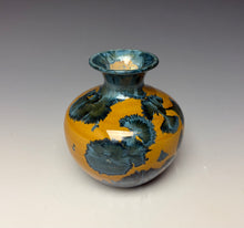 Load image into Gallery viewer, Blue and Orange Crystalline Mini Vase