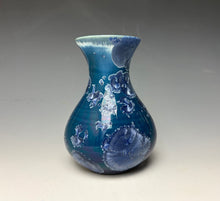 Load image into Gallery viewer, Crystalline Glazed Mini Vase in Atlantic Storm Blue 2