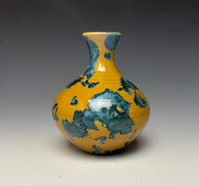 Load image into Gallery viewer, Blue and Orange Crystalline Mini Vase