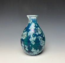 Load image into Gallery viewer, Aqua Crystalline Glazed Vase