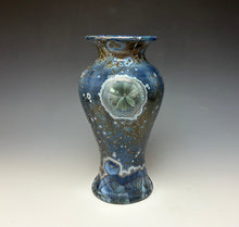 Load image into Gallery viewer, Cobalt Galaxy Crystalline Glazed Vase 5