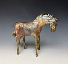 Load image into Gallery viewer, Copper Satin Raku Horse 878