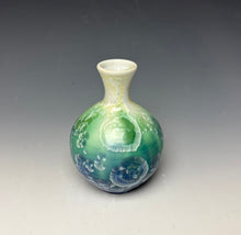 Load image into Gallery viewer, Crystalline Mini Vase in Ivory, Green and Blue 2