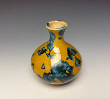 Load image into Gallery viewer, Blue and Orange Crystalline Mini Vase