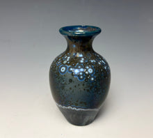 Load image into Gallery viewer, Cobalt Galaxy Crystalline Glazed Mini Vase