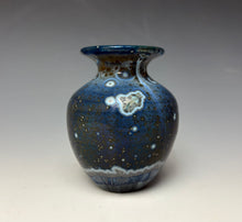 Load image into Gallery viewer, Cobalt Galaxy Crystalline Glazed Mini Vase 2