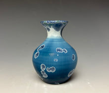 Load image into Gallery viewer, Crystalline Glazed Mini Vase in Atlantic Storm Blue 5