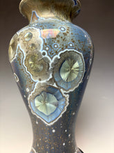 Load image into Gallery viewer, Cobalt Galaxy Crystalline Glazed Vase 13