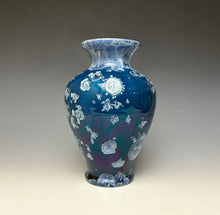 Load image into Gallery viewer, Crystalline Glazed Vase in Atlantic Storm Blue #3