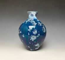 Load image into Gallery viewer, Crystalline Glazed Vase in Atlantic Storm Blue #2