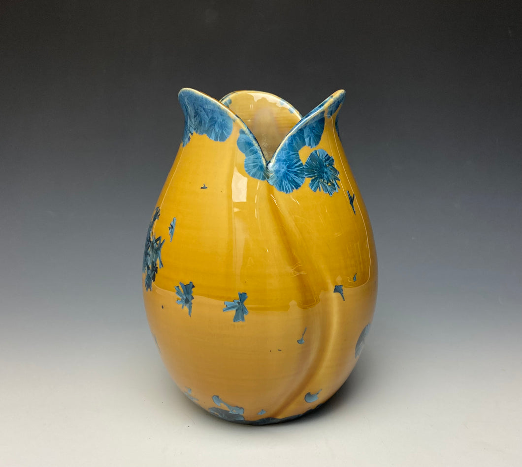 Tulip Vase- Blue and Orange #15