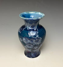 Load image into Gallery viewer, Crystalline Glazed Mini Vase in Atlantic Storm Blue 5