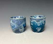 Load image into Gallery viewer, Atlantic Storm Blue Crystalline Sake Cup