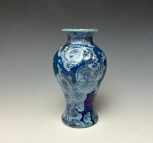 Load image into Gallery viewer, Crystalline Glazed Mini Vase in Atlantic Storm Blue 4