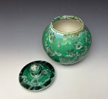 Load image into Gallery viewer, Emerald Green and Teal Crystalline Glazed Jar
