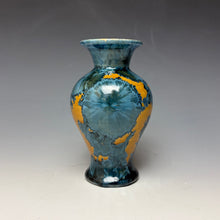 Load image into Gallery viewer, Blue and Orange Crystalline Mini Vase 2