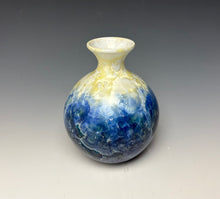 Load image into Gallery viewer, Crystalline Vase in Ivory and Atlantic Storm Blue