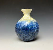 Load image into Gallery viewer, Crystalline Vase in Ivory and Atlantic Storm Blue