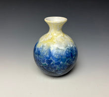 Load image into Gallery viewer, Crystalline Vase in Ivory and Atlantic Storm Blue