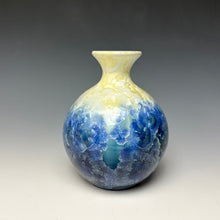 Load image into Gallery viewer, Crystalline Vase in Ivory and Atlantic Storm Blue
