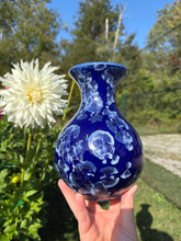 Load image into Gallery viewer, Winter Sky Blue Crystalline Glazed Vase 2